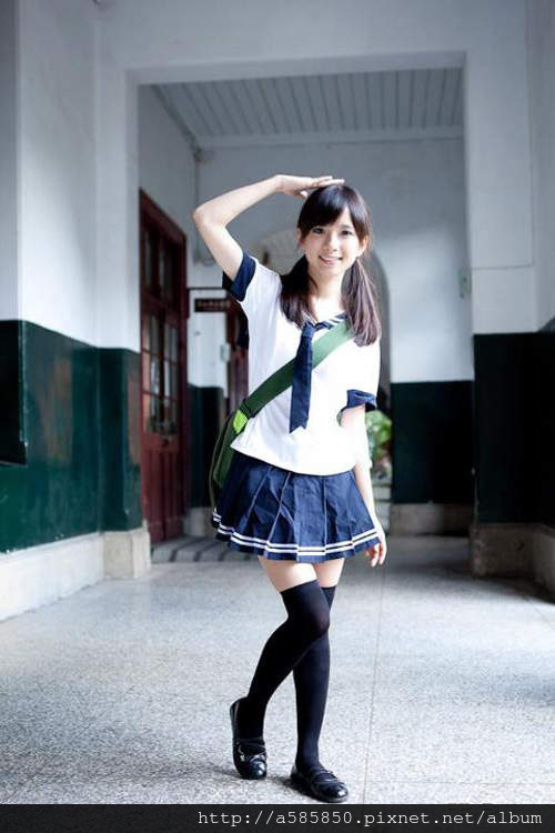  double horsetail is sister Yucheng Jing pure outdoor photo school girl look like super cute 17 