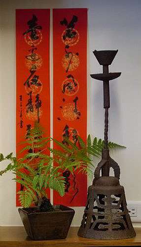 K18 壽字大鐵燭台-- 才青生活藝術風茶道茶席設計佈置擺設茶道具@ 才青