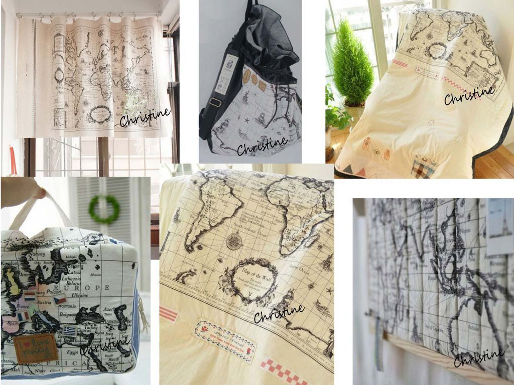 世界地圖 棉麻手工布料 韓國主題布 棉麻布