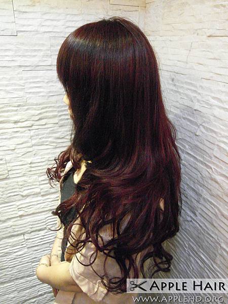 嬌豔夢幻粉紫 台北推薦接髮、平價接髮(正面)