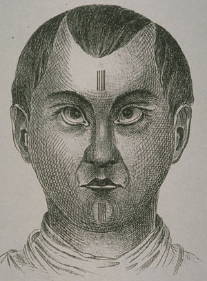 生番男人臉上的刺青方式 生番男人臉上的刺青方式
