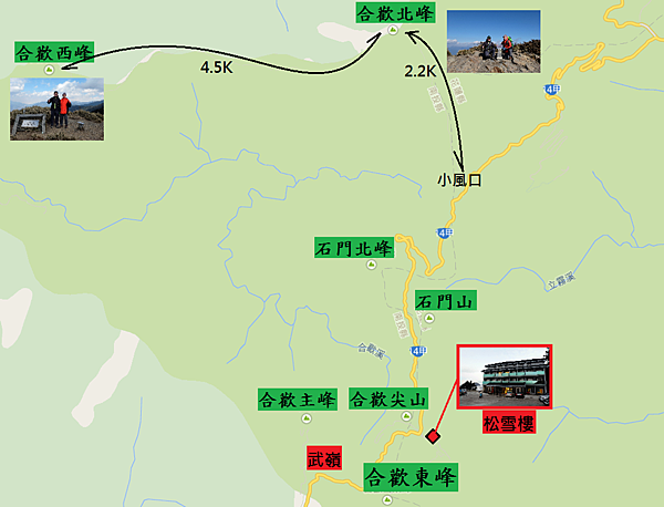 合歡群峰Map 合歡群峰Map