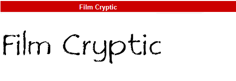 字型:Film Cryptic