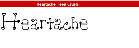 字型:Heartache Teen Crush