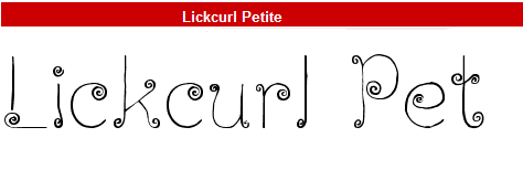 字型:Lickcurl Petite