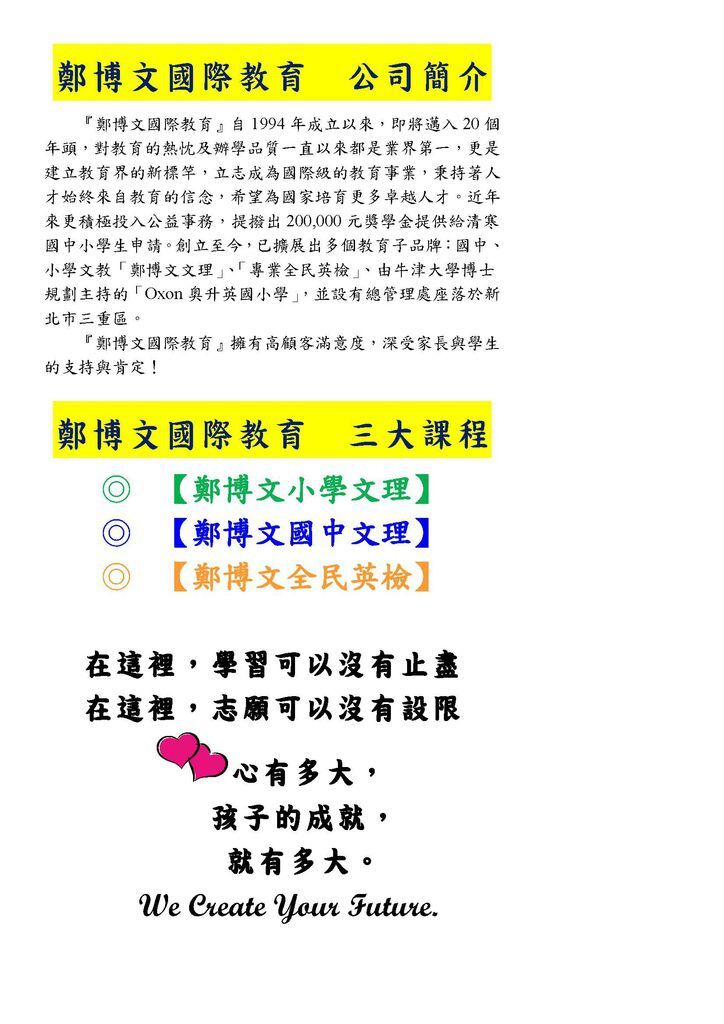 鄭博文國際教育  公司簡介
