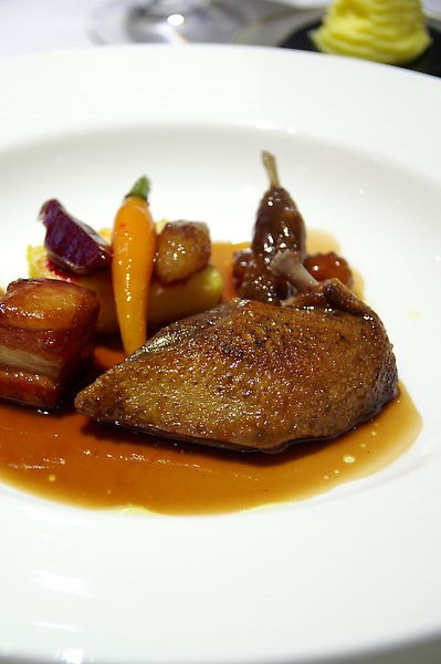 Roasted pigeon from Bresse+grille polenta, somked pork belly+date sauce 1.JPE Roasted pigeon from Bresse+grille polenta, somked pork belly+date sauce 1.JPE