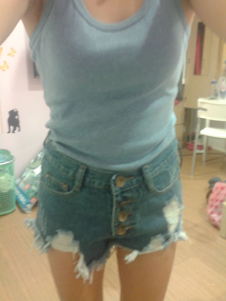 淘寶歐美復古牛仔高腰短褲(2)