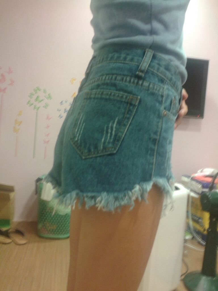 淘寶歐美復古牛仔高腰短褲(4)