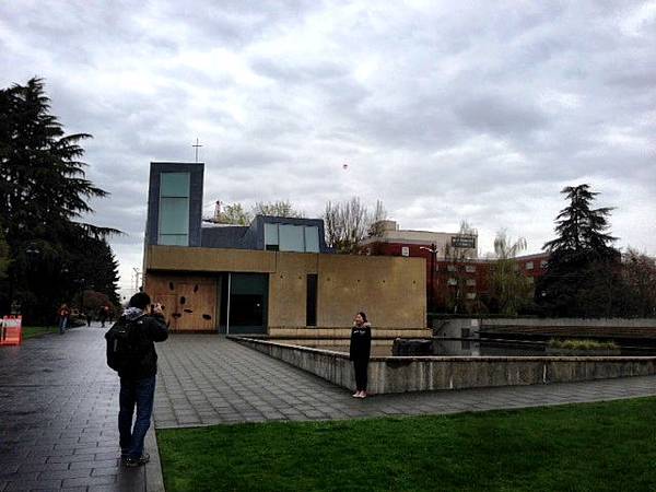 bridgette pose before chapel