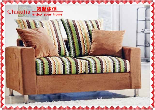 現代咖啡線條雙人收納型布沙發5500--