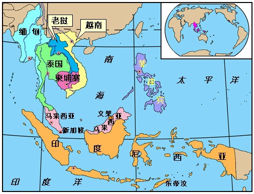 东南亚国家地图图片