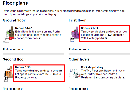 National Portrait Gallery Floor plans