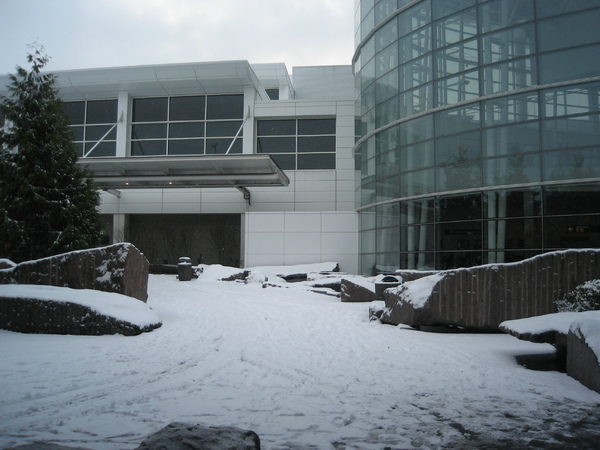 出機場等公車的時候總算有空照一下白茫茫的Seattle