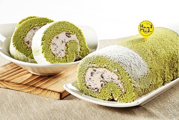 抹茶小豆卡士達捲