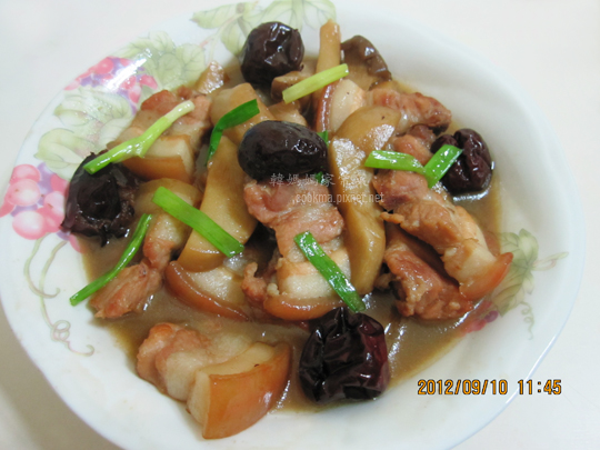 紅棗杏鮑菇燒五花肉