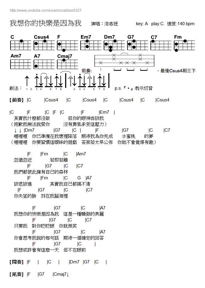 洛客班 - 我想你的快樂是因為我