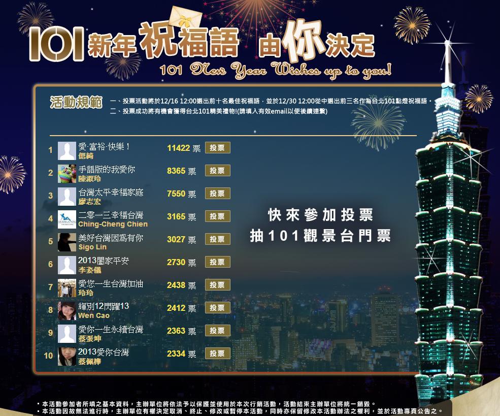 101新年祝福語由你決定