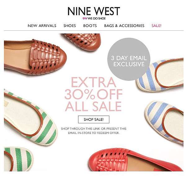 nine west clearance sale