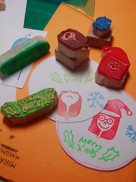 聖誕節的印章和小卡.JPG