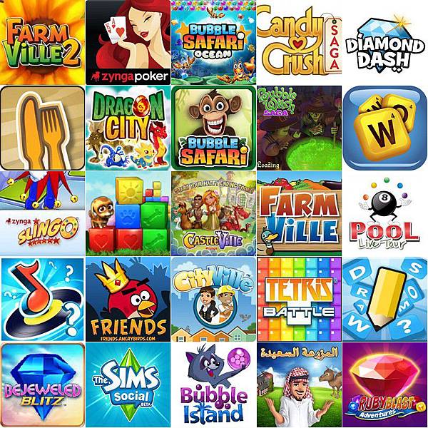 Facebook 最熱門的25個遊戲(2013年1月) Facebook 最熱門的25個遊戲(2013年1月)