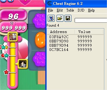 Candy Crush Saga, Cheat Engine, 改法 Candy Crush Saga, Cheat Engine, 改法
