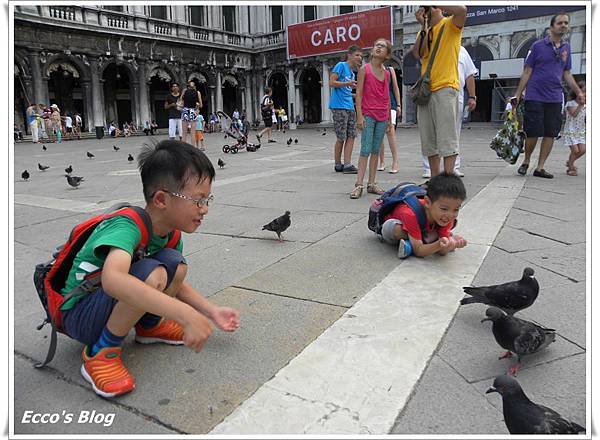 2013 Summer, Eric and Gene at Plaza San Marco, Venice