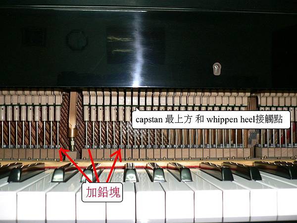 鋼琴鍵盤加鉛塊
