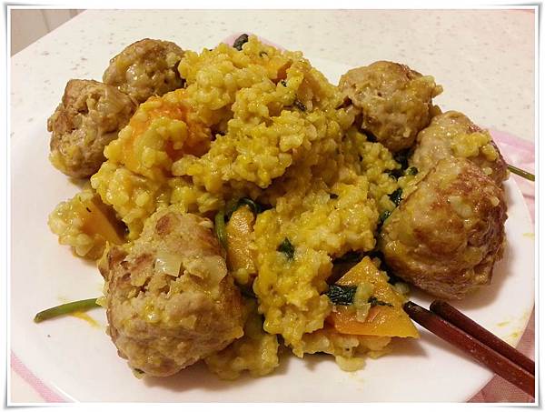 20130720-豪華肉丸南瓜燉飯-成品 20130720-豪華肉丸南瓜燉飯-成品