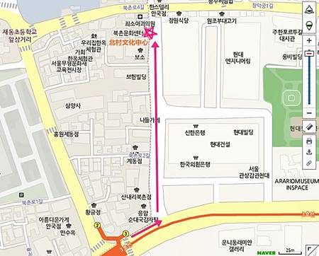 <EXO's Showtime> 第7集取景地:北村韓屋村 地圖