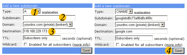 Freedns》add Cname Recoed Freedns》add Cname Recoed