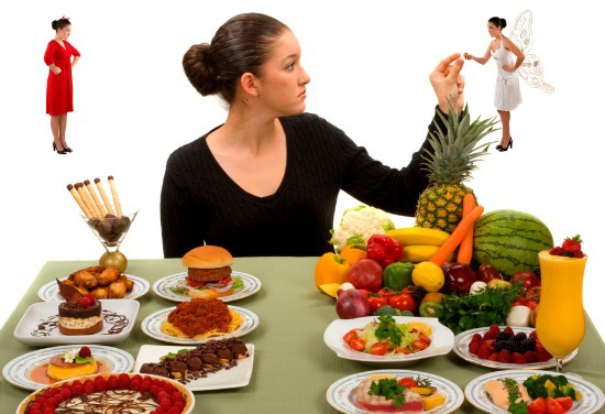 Lady-deciding-food-choices-550x376