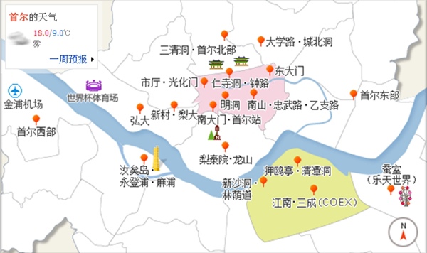 首爾分區地圖 首爾分區地圖