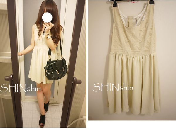SHINFINAL SALE!!!149 dazzlin超美蕾絲背後釦子背心洋裝 SHINFINAL SALE!!!149 dazzlin超美蕾絲背後釦子背心洋裝