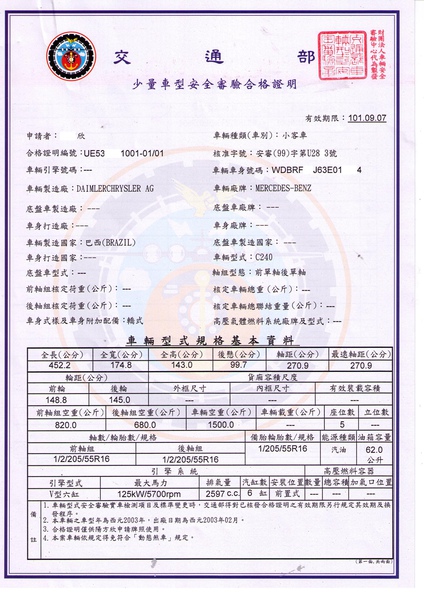 安審合格證 安審合格證