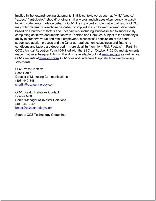 2013-11-27_OCZ_Filing_for_Bankruptcy_Announces_Offer_From_To_3004_頁面_2 2013-11-27_OCZ_Filing_for_Bankruptcy_Announces_Offer_From_To_3004_頁面_2