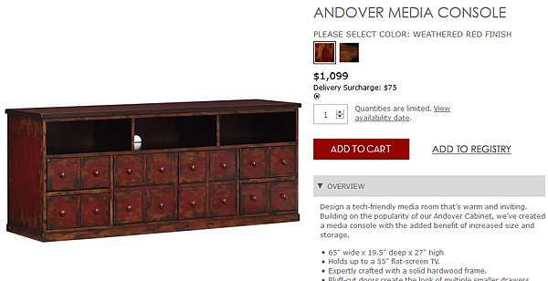 尋找pottery Barn 電視櫃物主 誰參加pottery Barn 團購 買了andover