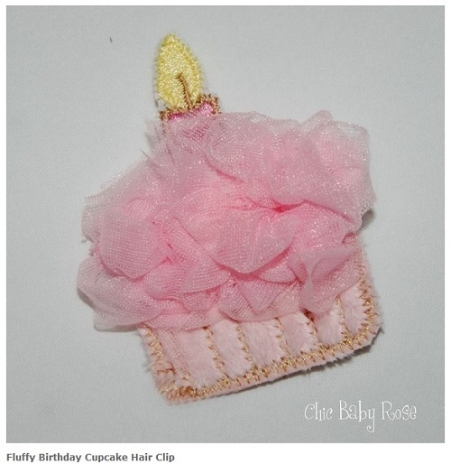 Fluffy Birthday Cupcake Hair Clip Fluffy Birthday Cupcake Hair Clip