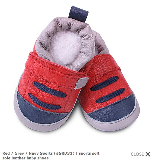 Red Grey Navy Sports (#SRD31)海軍藍與紅色學步鞋