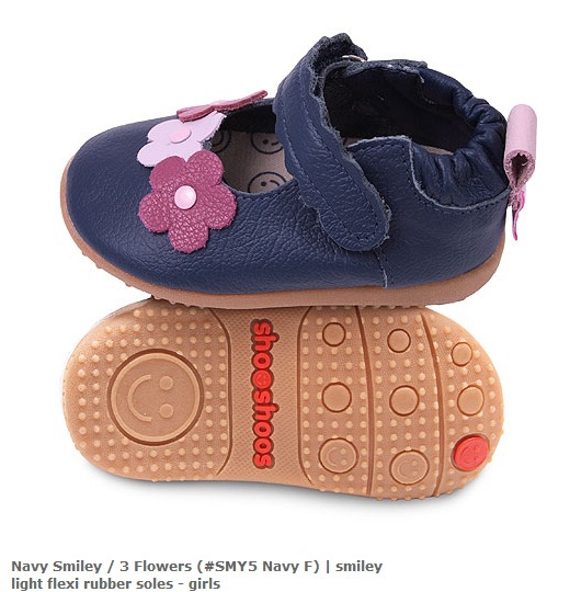 Navy Smiley 3 Flowers (#SMY5 Navy F)