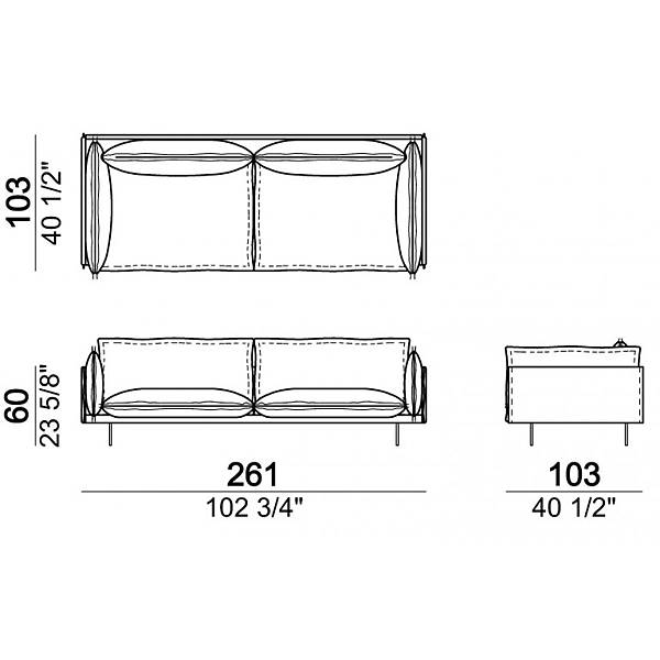 尺寸Arketipo sofa auto 尺寸Arketipo sofa auto