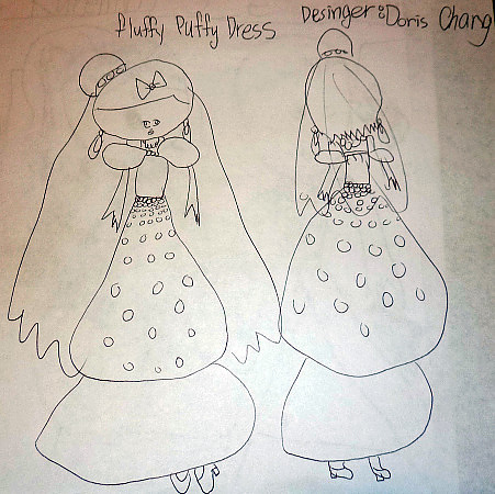 Wedding dress:front and back.