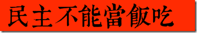 民主不能當飯吃 民主不能當飯吃