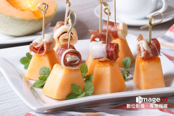 夏季素材圖庫-義大利哈密瓜火腿-Stock image Melon with ham-典匠資訊imageDJ