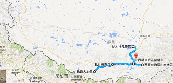 西藏路線圖 西藏路線圖