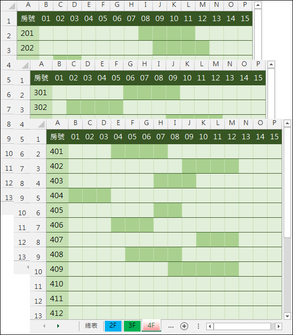 Excel-根據日期區間自動標示色彩(設定格式化的條件) Excel-根據日期區間自動標示色彩(設定格式化的條件)