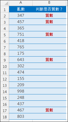 Excel-判斷是否為質數(SUMPRODUCT,MOD,ROW,INDIRECT) Excel-判斷是否為質數(SUMPRODUCT,MOD,ROW,INDIRECT)