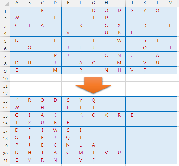 Excel-略過空白儲存格將資料依序向左集中(OFFSET,SMALL,COLUMN,PHONETIC) Excel-略過空白儲存格將資料依序向左集中(OFFSET,SMALL,COLUMN,PHONETIC)