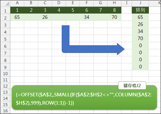 Excel-取出清單中非空白儲存格內容重新排列(SMALL,IFERROR)(依原順序) Excel-取出清單中非空白儲存格內容重新排列(SMALL,IFERROR)(依原順序)
