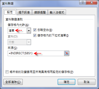 Excel-設計跨工作表的二層下拉式選單(INDIRECT,資料驗證) Excel-設計跨工作表的二層下拉式選單(INDIRECT,資料驗證)